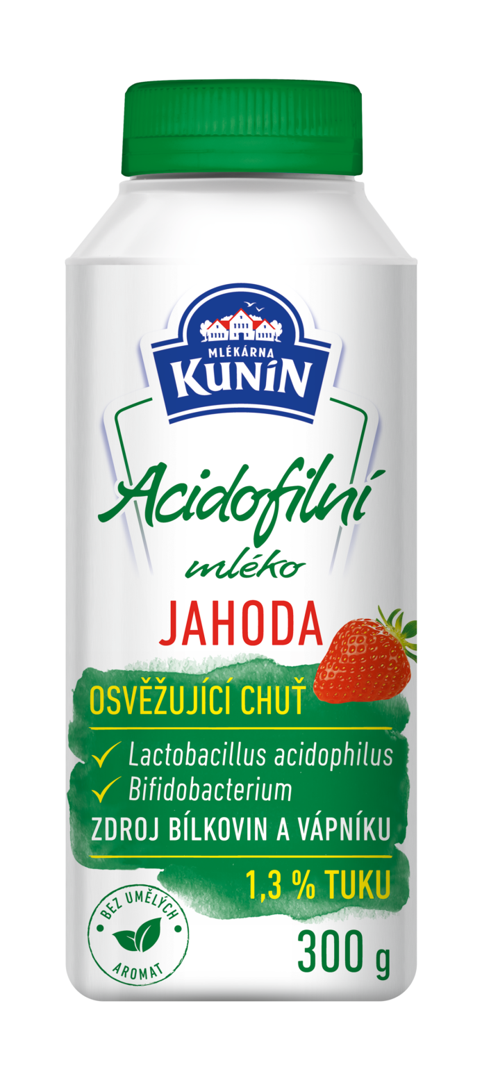 Kunín - Acidofilní mléko 300g Jahoda